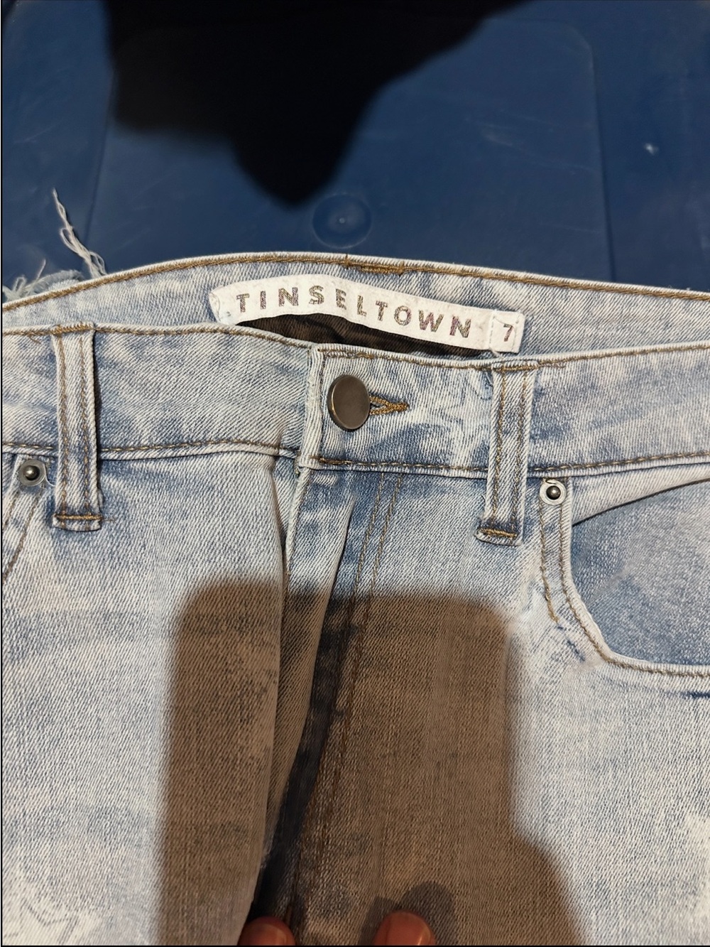 Tinseltown Light Blue Denim Jeans with Button Closure